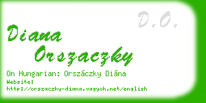 diana orszaczky business card